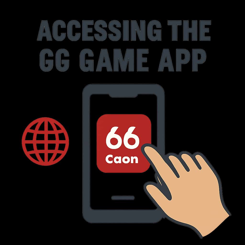 An illustration detailing the access steps for the 66 Game App.