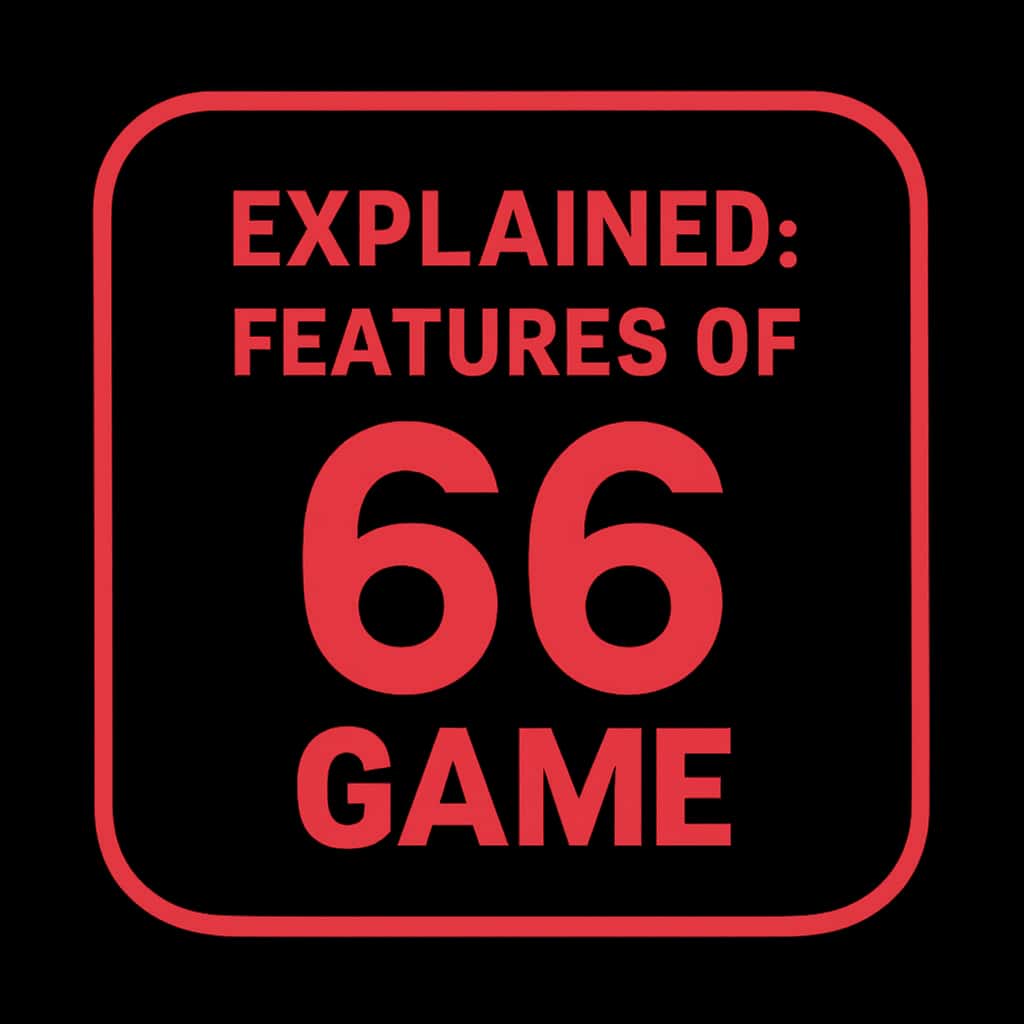 A badge illustrating the features of 66 Game.