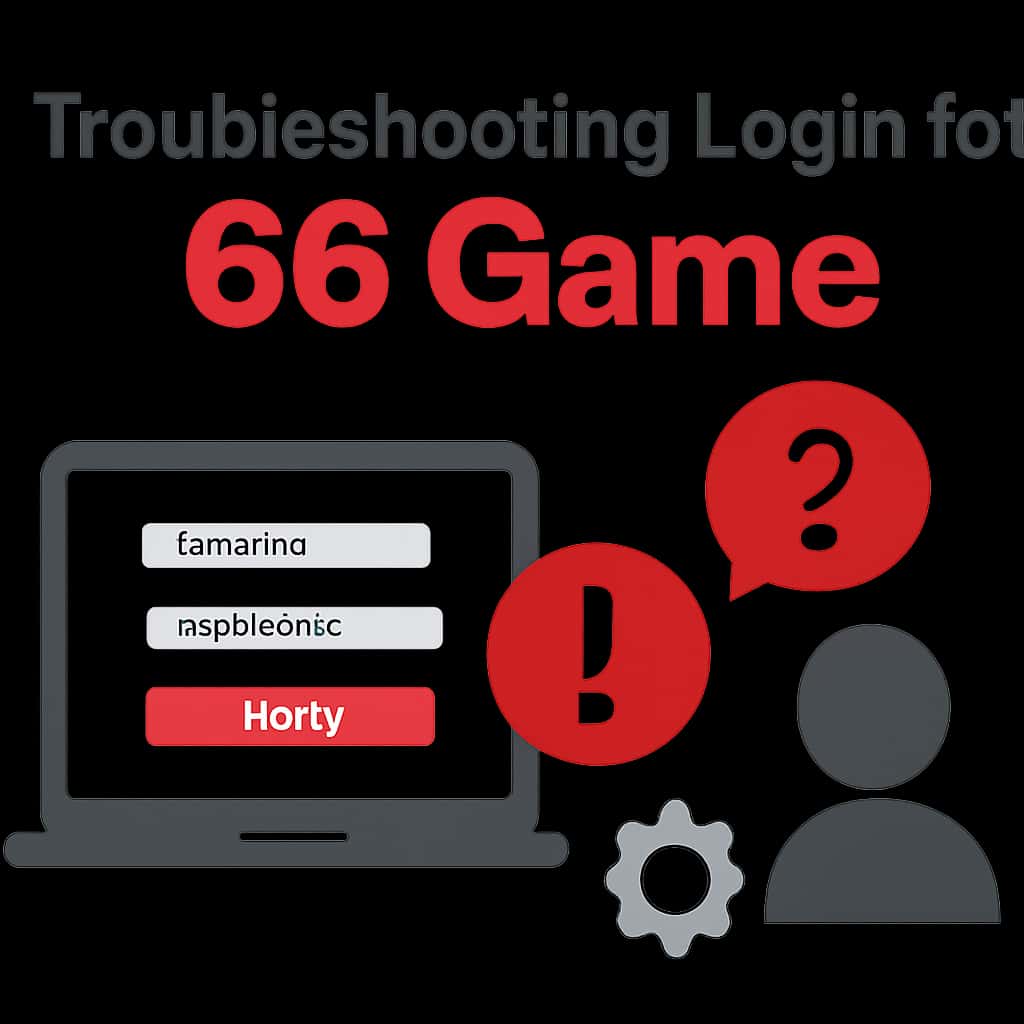 An educational diagram outlining common troubleshooting steps for 66 Game login.