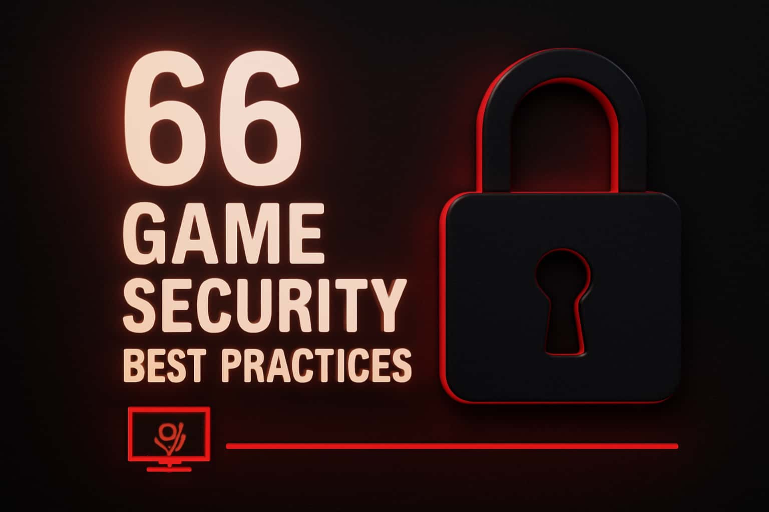 A visual representation of game security best practices including protective symbols.