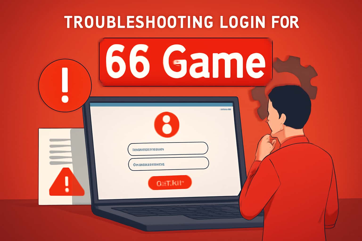 An informational graphic illustrating troubleshooting login issues for 66 Game.
